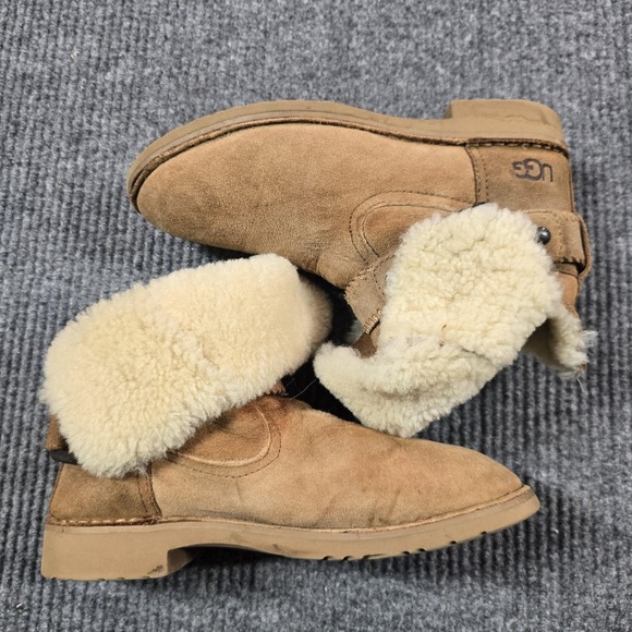 UGG Boots Womens Size 7 Chestnut Cedric Suede Sheepskin Shearling 1012360 - Picture 7 of 14